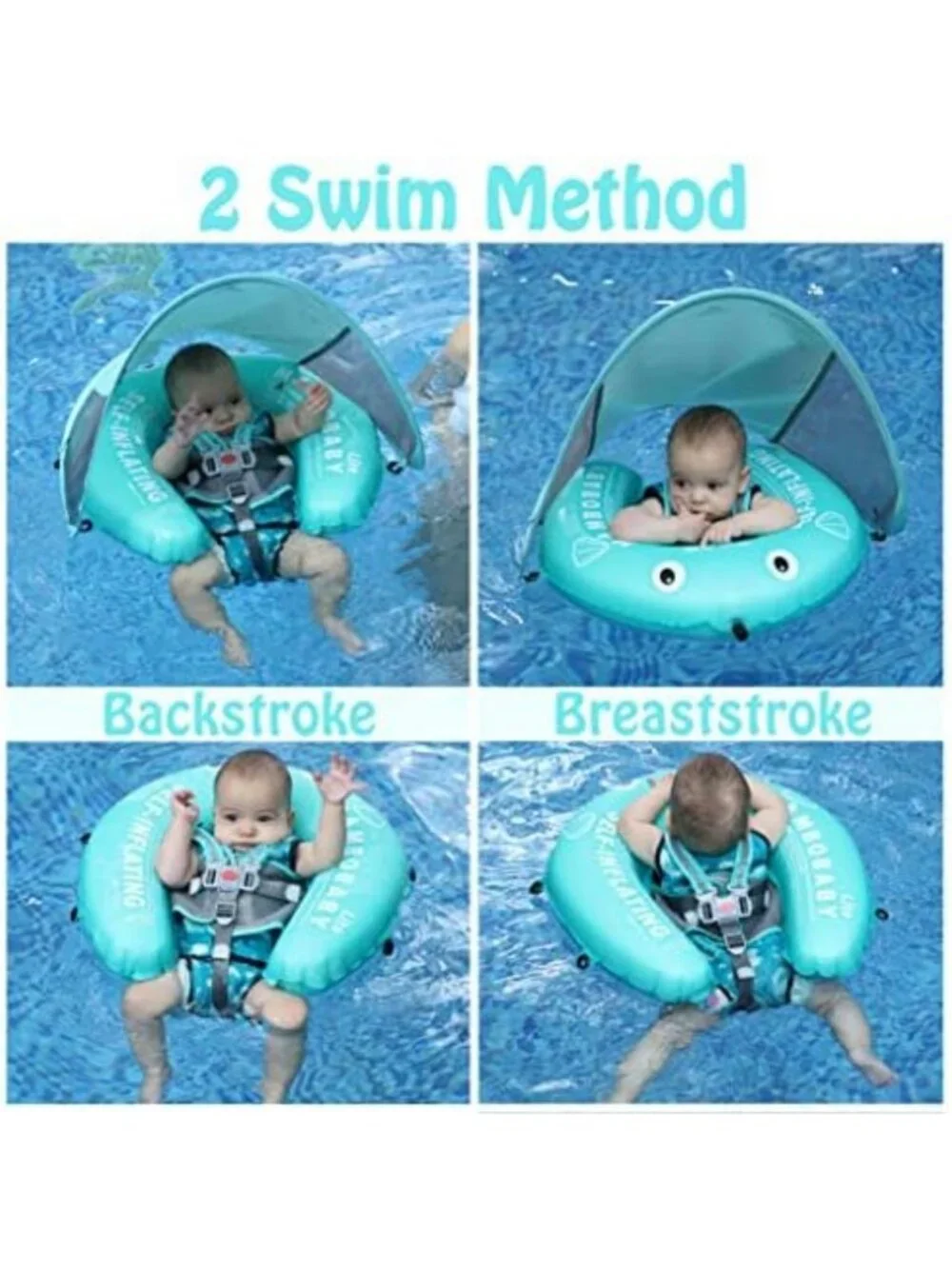UPF 50+ Baby Swim Float with Canopy | Safe & Fun Infant Pool Float